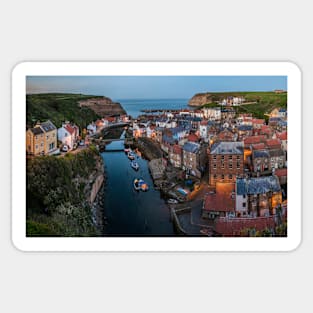 Staithes Village View at Blue Hour Sticker